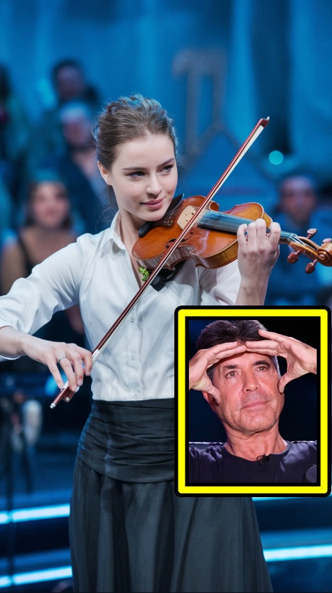 A woman named Gabriella steps onto the America’s Got Talent stage, introduces herself, and announces that she will be performing on the violin.