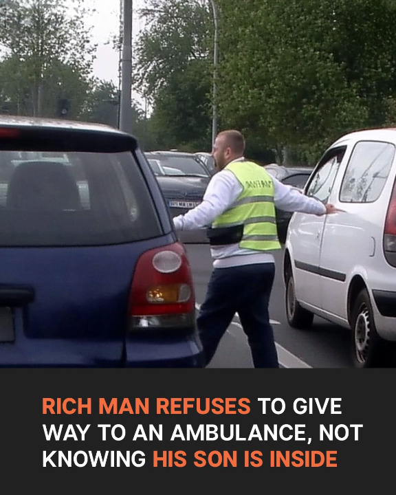 Rich Man in SUV Blocks Ambulance
