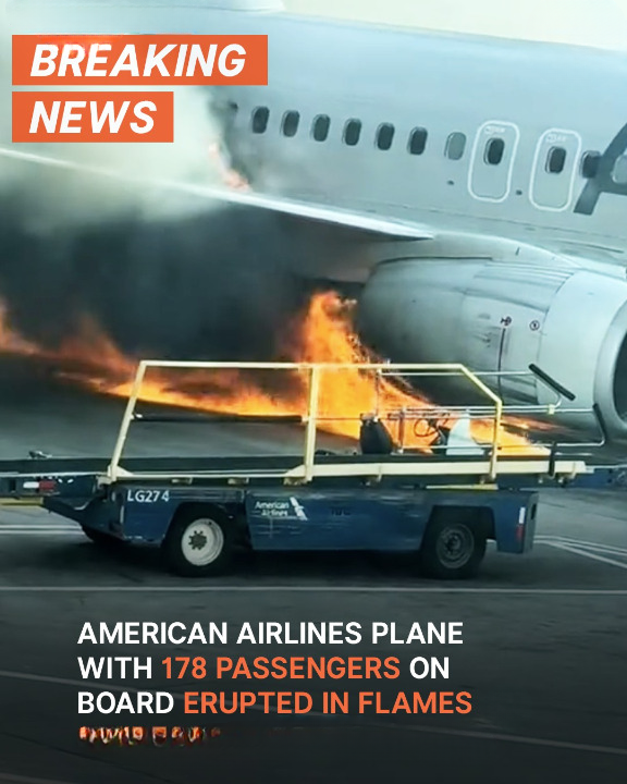 American Airlines Plane Caught Fire