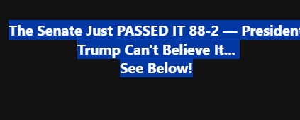 Senate Votes 88-2