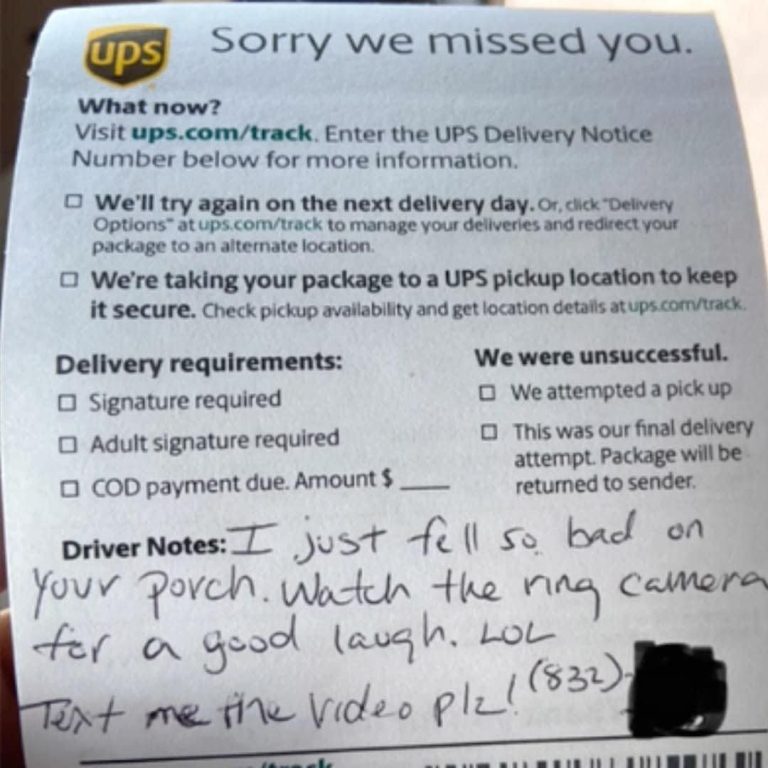 UPS Driver Falls From