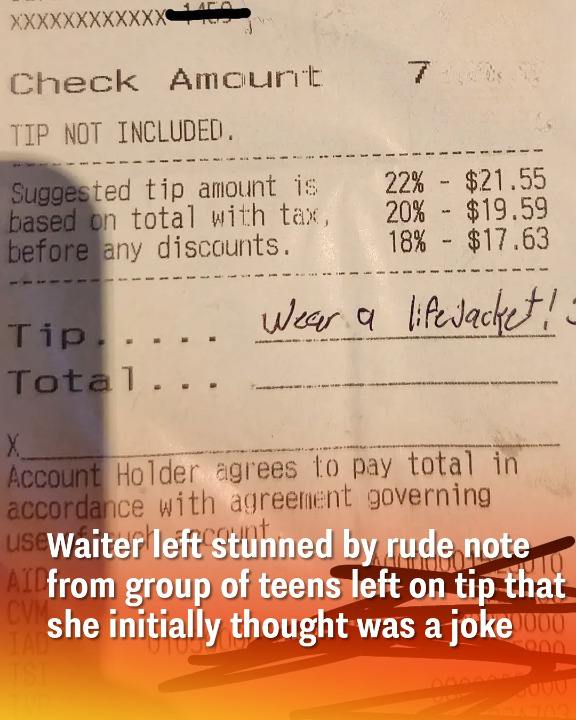 Waiter left stunned