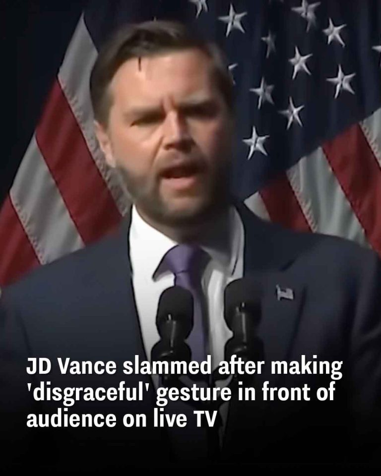 JD Vance slammed after making ‘disgraceful’ gesture in front of audience on live TV